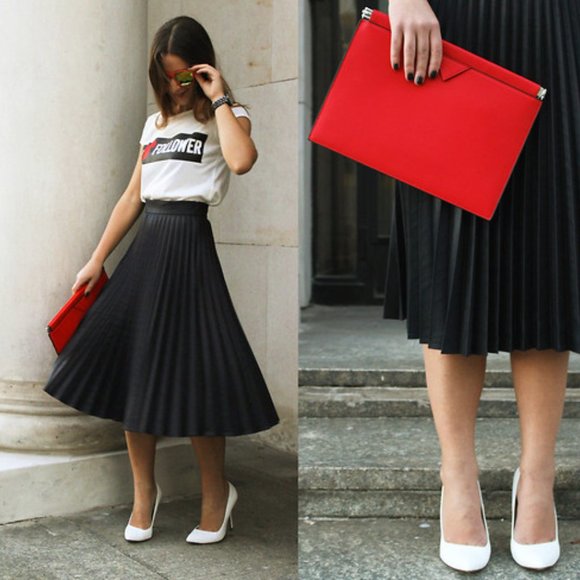 Zara Dresses & Skirts - *NEW* Zara Black Pleated Midi Skirt
